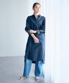 YECCA VECCA リブMIXシャツワンピース