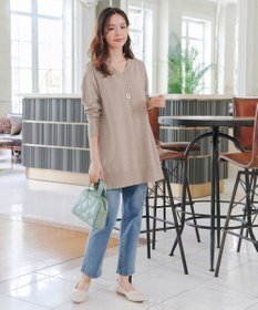 Tiaclasse 【安田美沙子さん着用・選べる2type・洗える】もちニットチュニック