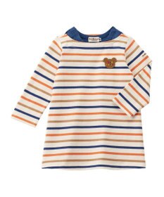 MIKI HOUSE HOT BISCUITS 【80-120cm】 ボーダー柄 長袖ワンピース