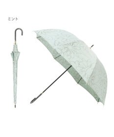 MOONBAT 【新色追加/耐風】ランバン オン ブルー 長傘 フラワー柄サテンジャガードプリント