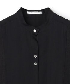 BEIGE， GOSHE / サテン切替 シアースタンドブラウス