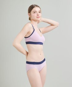 une nana cool 綿ベア天竺 カラーブロッキング ノンワイヤーブラジャー