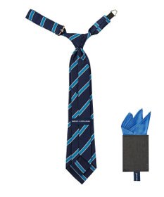 MIKI HOUSE HOT BISCUITS 【ミキハウス】 ストライプ柄ネクタイ(ポケットチーフ付)