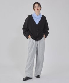 WEGO 【ウエストゴム/MLサイズ展開/ユニセックス着用ITEM】ボンディングワイドスウェットパンツ