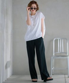 23区 【CLASSY.6月号掲載/洗える】リネンレーヨンストレッチ ワイドパンツ