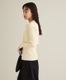 CRAFT STANDARD BOUTIQUE 襟付きコンパクトリブニットカーディガン