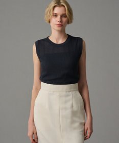 uncrave 【手洗い可】シアー ランダムリブ ノースリーブ カットソー（uncrave STANDARD）