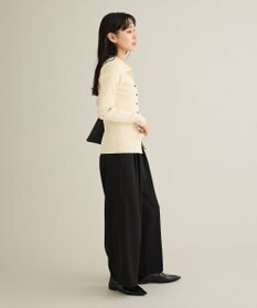 CRAFT STANDARD BOUTIQUE 襟付きコンパクトリブニットカーディガン