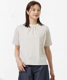 J.PRESS LADIES L 【接触冷感】プレーティングジャージー モックネック カットソー
