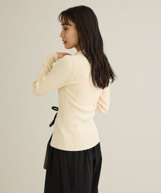 CRAFT STANDARD BOUTIQUE 襟付きコンパクトリブニットカーディガン