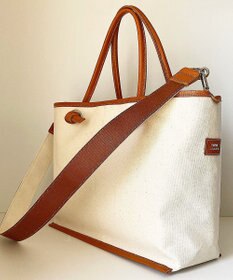 Hekhèr Le Style de Vie 【日本製 / A4サイズ対応/2WAY】コットンキャンバス×シュリンクレザー ノットトートバッグ large