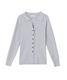 CRAFT STANDARD BOUTIQUE 襟付きコンパクトリブニットカーディガン