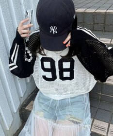 WEGO ラグランショートメッシュニット