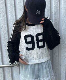 WEGO ラグランショートメッシュニット