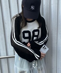 WEGO ラグランショートメッシュニット