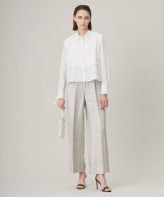 ICB 【洗える】 クリーンブロード クロップドブラウス