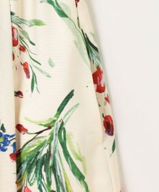 自由区 S 【洗える】ペイントタッチフラワープリント スカート