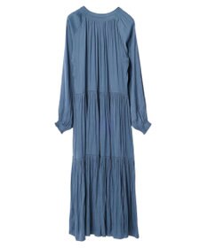 earth music&ecology サテンティアードワンピース