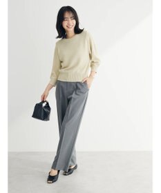 Green Parks ラメ５分袖コンパクトニットプルオーバー