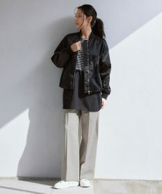 ICB L 【CLASSY.1月号掲載・2WAY・洗える】 クリアサテン ワイドストレートパンツ