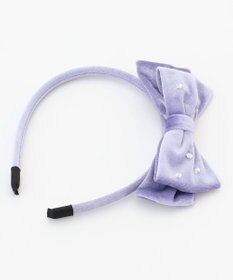 ANY KIDS ビジュー付き ベロアリボンカチューシャ