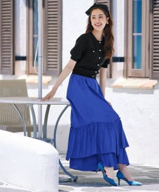 Tiaclasse 【洗える】鹿の子柄ニットショートカーディガン