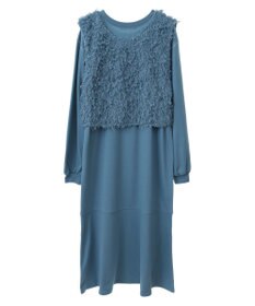 Green Parks ＳＥＴ２点ベスト＋配色ステッチワンピース