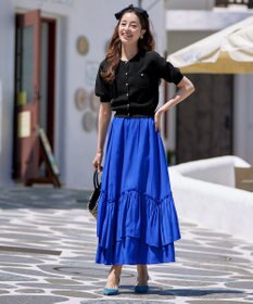 Tiaclasse 【洗える】鹿の子柄ニットショートカーディガン