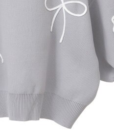 Green Parks ・ＥＬＥＮＣＡＲＥ　ＤＵＥ　ライン刺繍５分袖ニット