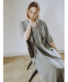 Te chichi ミックスツイルテーラードジャケット(セットアップ可)《2026 SUMMER LOOK item》