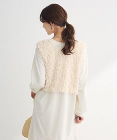 Green Parks ＳＥＴ２点ベスト＋配色ステッチワンピース