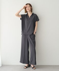 YECCA VECCA 【接触冷感】COOLスリットワイドパンツ