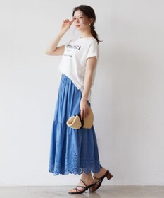 Feroux フレンチスリーブロゴプリント Tシャツ