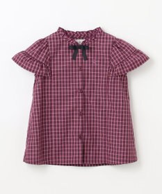 組曲 KIDS 【110-140㎝】チェックラッフル ブラウス