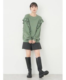 earth music&ecology フリルスウェットプルオーバー