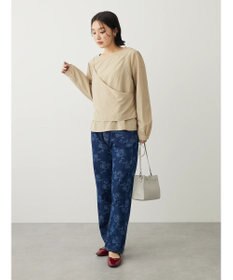 Green Parks ・Ｄｏｕｂｌｅ　Ｆｌａｇｓ　フラワー抜染ストレートデニム