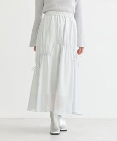 earth music&ecology シャイニーアシンメトリーギャザースカート