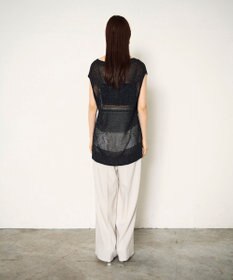GRACE CONTINENTAL ラメメッシュニットトップ