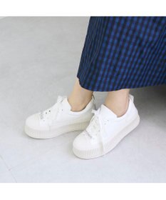 MODE ET JACOMO <noyau>ビジュー付き厚底レースアップスニーカー