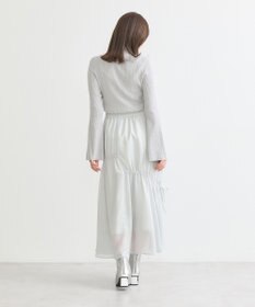 earth music&ecology シャイニーアシンメトリーギャザースカート