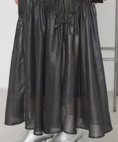 earth music&ecology シャイニーアシンメトリーギャザースカート