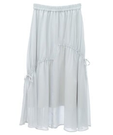 earth music&ecology シャイニーアシンメトリーギャザースカート