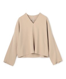BEIGE， RUE / ドライタッチVネック配色ステッチブラウス