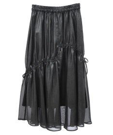 earth music&ecology シャイニーアシンメトリーギャザースカート