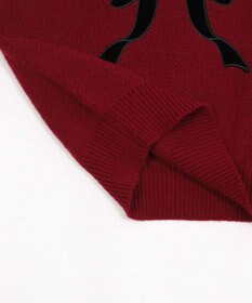 WEGO ベロアリボンアップリケタックスリーブニット