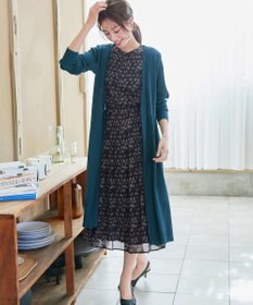 Tiaclasse 【小倉優子さん着用・洗える】フレアスリーブ柄ワンピース