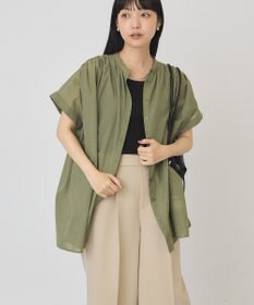 AMERICAN HOLIC 【予約】【WEB限定】イージーケア+接触冷感 フレンチスリーブギャザーシャツ