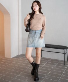 WEGO 【WEB限定/25年秋冬新作】別注USPOLOケーブルニットポロ