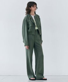 BEIGE， 【洗える】BERNARD / リネンノーカラーラップブルゾン