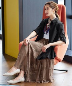 Tiaclasse 【洗える】フレアシャツチュニックブラウス